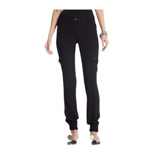 WHBM Black Tapered Ankle Cargo Pant Size 2